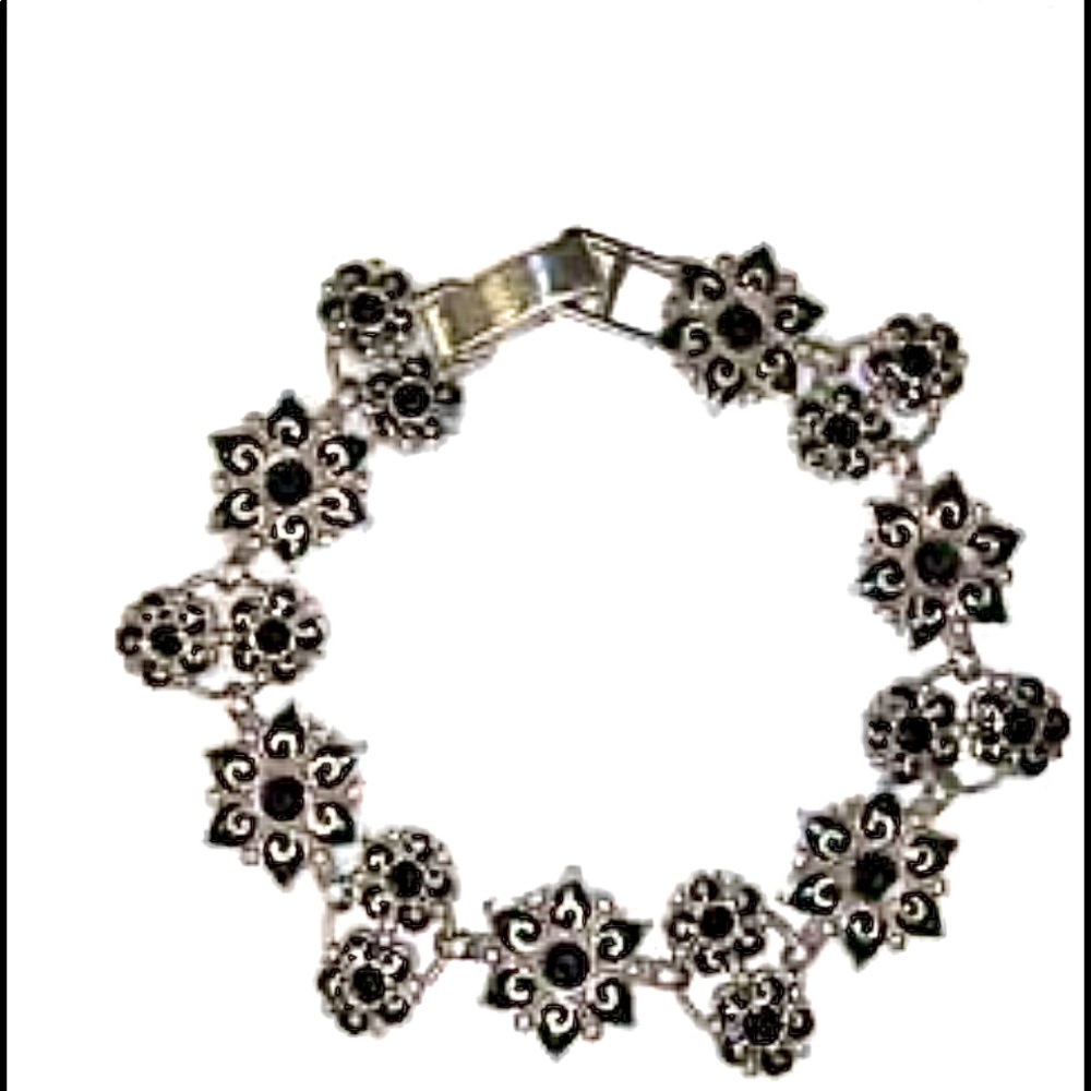 BrightonGardenofEdenBlackFlowerNecklace&Bracelet